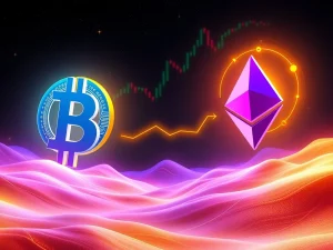 Visualizing the crypto market rotation with Bitcoin ETFs experiencing outflows and Ethereum ETFs seeing significant inflows.