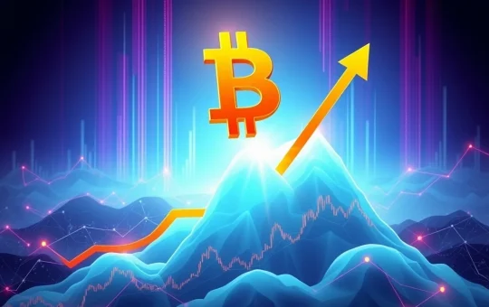 A Bitcoin symbol rising from a chart, illustrating an explosive breakout and validating a $120k Bitcoin price target.
