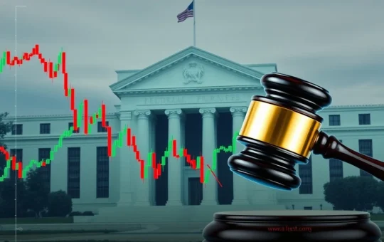 Chart showing a dip in Bitcoin and crypto market prices, reflecting the impact of the Federal Reserve's interest rate decision and economic uncertainty.