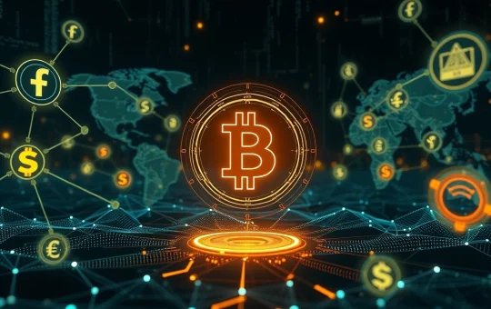 AI models projecting Bitcoin's central role in the future of global finance, symbolizing its long-term significance.