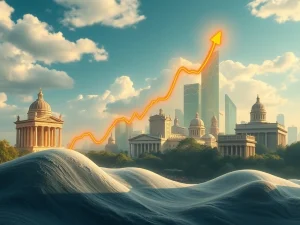 A visual representation of the Bitcoin halving cycle fading as institutional Bitcoin adoption drives a new, strong market uptrend.