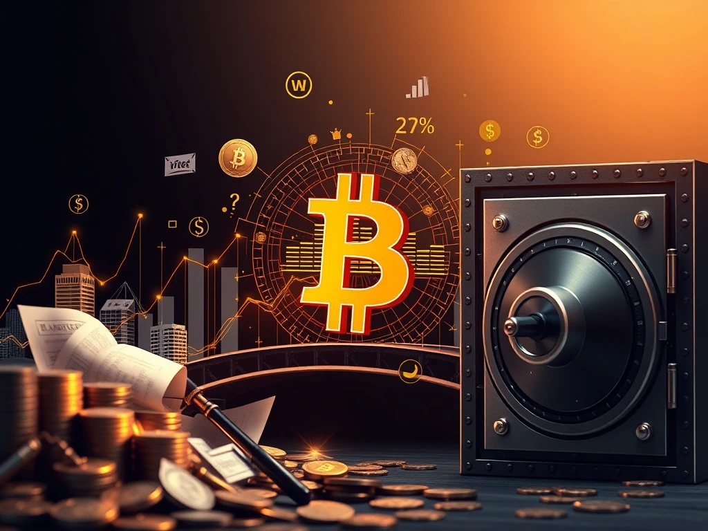 A conceptual image showing Bitcoin income vehicles bridging the gap between digital assets and traditional finance, offering new avenues for yield.