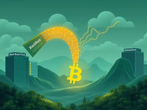 A visual representation of Bitcoin institutional adoption leading to market stability, with corporate entities channeling funds into Bitcoin.