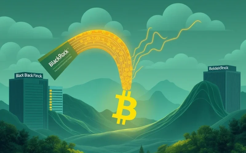 A visual representation of Bitcoin institutional adoption leading to market stability, with corporate entities channeling funds into Bitcoin.