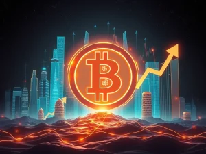 Charts and graphs showing Bitcoin's price surge, symbolizing the profound impact of institutional adoption redefining its market cycle.