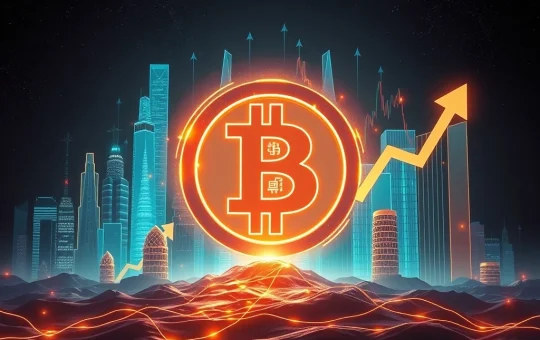 Charts and graphs showing Bitcoin's price surge, symbolizing the profound impact of institutional adoption redefining its market cycle.