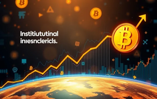 A chart illustrating how surging institutional Bitcoin demand, represented by a rising blue line, far outpaces mining supply, indicating a bullish BTC price trend.