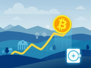 A chart showing the explosive growth of Bitcoin institutional holdings, monitored by a digital Bitcoin tracker.