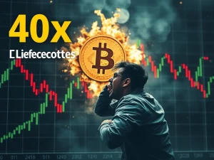 Bitcoin price crash illustrating the dangers of 40x leverage trading