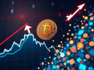 A digital chart showing Bitcoin price approaching $119,000, illustrating the impending $948M short liquidation event and its impact on Bitcoin price volatility.