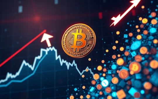 A digital chart showing Bitcoin price approaching $119,000, illustrating the impending $948M short liquidation event and its impact on Bitcoin price volatility.