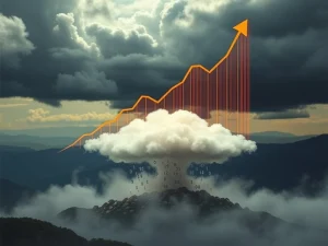 A chart showing a surging Bitcoin price nearing a critical $119,000 resistance level, highlighting the potential for significant short liquidation and crypto volatility.