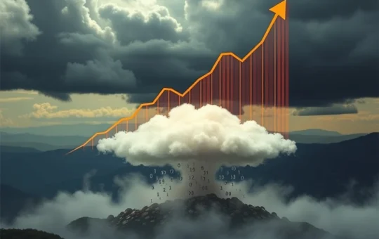 A chart showing a surging Bitcoin price nearing a critical $119,000 resistance level, highlighting the potential for significant short liquidation and crypto volatility.