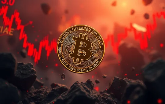 A visual depicting the significant Bitcoin price correction and massive crypto liquidations, highlighting market volatility.
