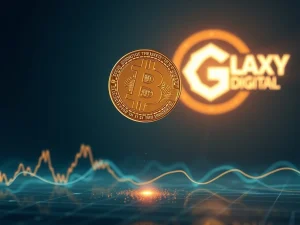 A visual representation of a significant Bitcoin dip following large Galaxy Digital BTC transfers, showing market volatility.