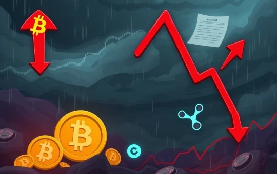 A visual representation of the crypto market experiencing a significant Bitcoin News Today plunge, with altcoins also falling.