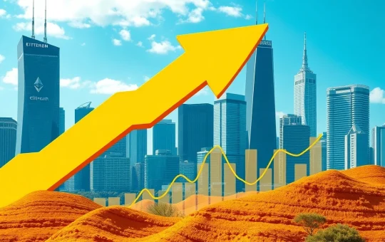 A visual representation of institutional investment reshaping Bitcoin's market cycle, with Ethereum ETFs soaring, illustrating a new era for Bitcoin news today.
