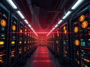 Bitcoin mining facility with high energy consumption and low fee revenue