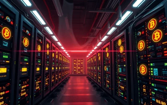 Bitcoin mining facility with high energy consumption and low fee revenue