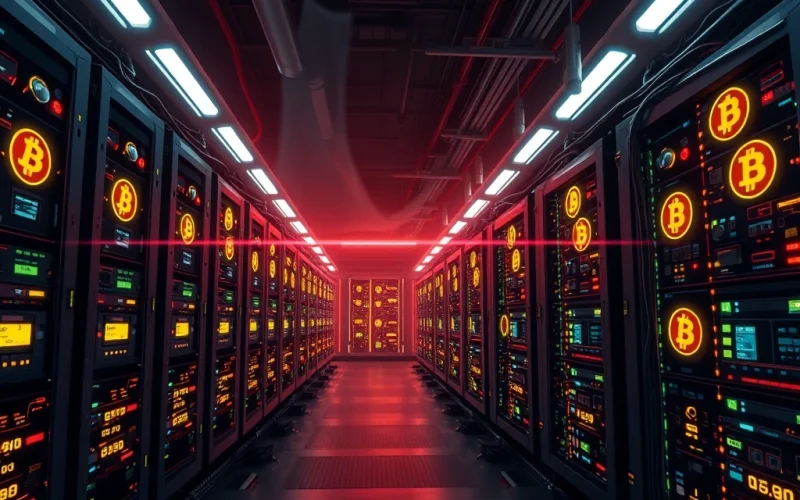 Bitcoin mining facility with high energy consumption and low fee revenue