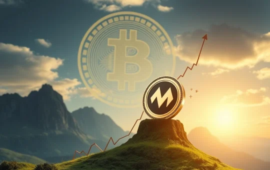 Charts showing Bitcoin price growth and a speculative Mutuum Finance (MUTM) altcoin surge.