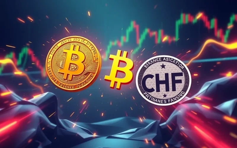 Bitcoin breaking through 99K CHF resistance with bullish momentum targeting 121K price range.