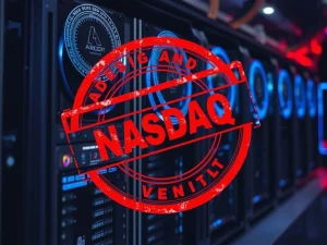 Bitcoin mining rig with Nasdaq delisting warning impacting Argo Blockchain