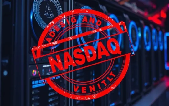 Bitcoin mining rig with Nasdaq delisting warning impacting Argo Blockchain
