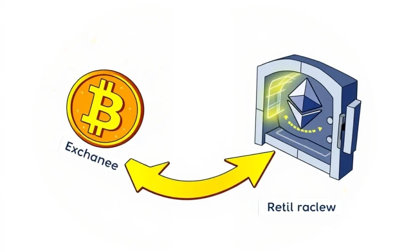 Bitcoin and Ethereum market trends showing retail and whale movements