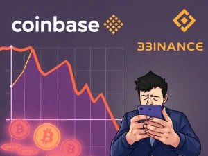 Bitcoin price volatility shown with Coinbase and Binance exchange data