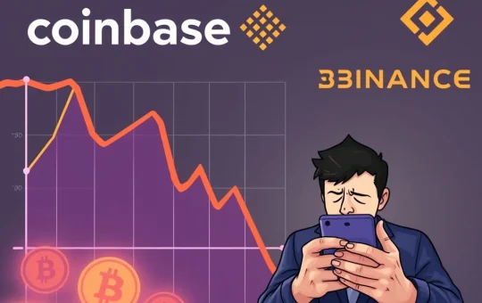 Bitcoin price volatility shown with Coinbase and Binance exchange data