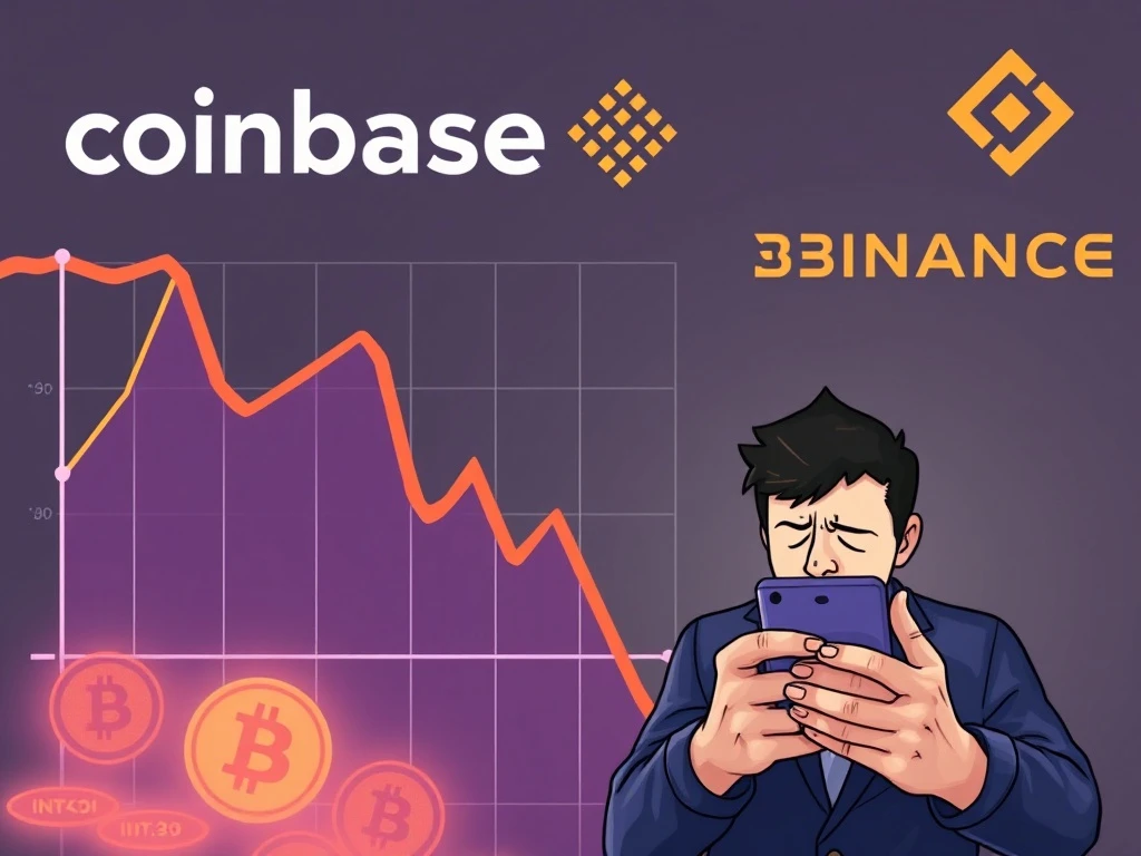 Bitcoin price volatility shown with Coinbase and Binance exchange data