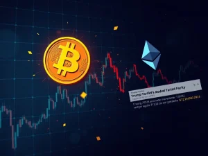 Bitcoin news today shows crypto market crash due to Trump tariffs and Fed policy