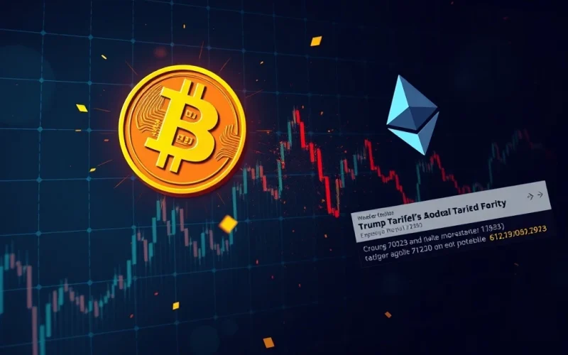 Bitcoin news today shows crypto market crash due to Trump tariffs and Fed policy