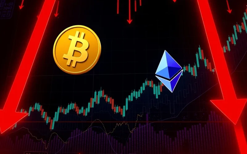Bitcoin news today shows a crashing crypto market with major losses
