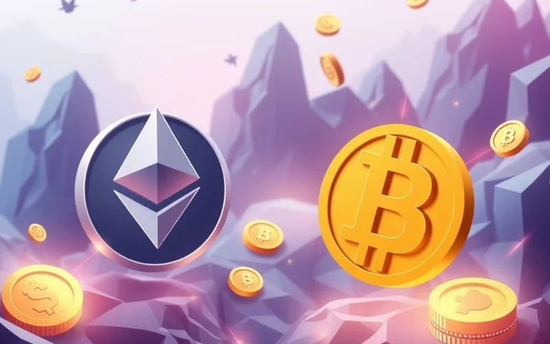 Bitcoin and Ethereum competing in the crypto market as altcoins gain traction