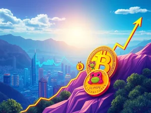 A vibrant crypto market scene showing Bitcoin's powerful surge, driving the success of the LILPEPE presale and the broader meme coin sector.