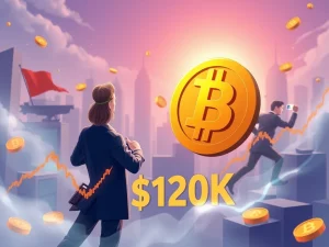 Bitcoin price volatility near $120K as long-term holders and institutions react
