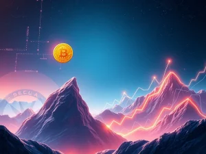 A dynamic chart showing Bitcoin's price surging, symbolizing the positive Bitcoin News and broader crypto market recovery.