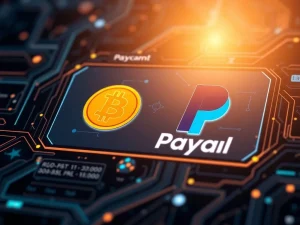 Bitcoin news featuring PayPal's crypto payment integration for global users