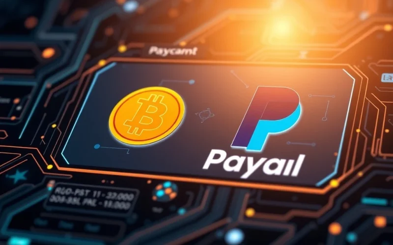 Bitcoin news featuring PayPal's crypto payment integration for global users