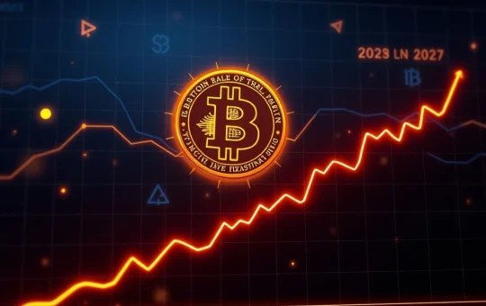Bitcoin price graph with Pi Cycle Top Indicator signaling 2027 peak