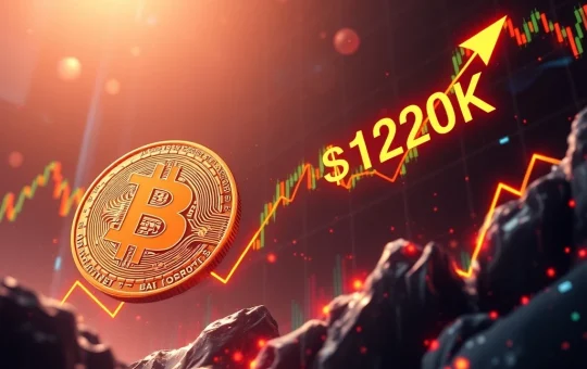 Bitcoin price surges toward $120K as institutional activity intensifies.