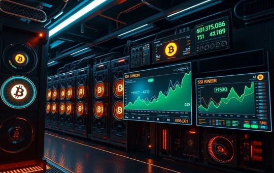 Bitcoin mining facility showcasing Riot Platforms' Q2 income surge