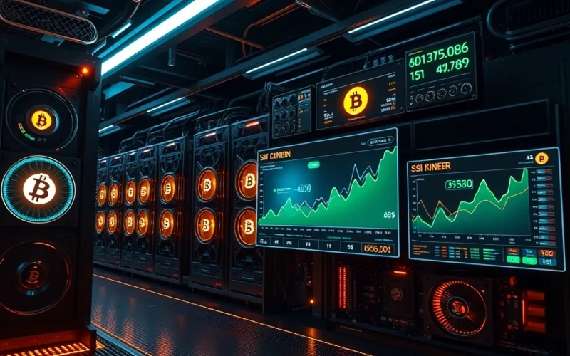 Bitcoin mining facility showcasing Riot Platforms' Q2 income surge