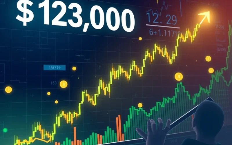 Bitcoin price surging past $123,000 in a bullish short squeeze scenario