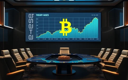 Corporate Bitcoin treasury strategy with BTC price chart in background