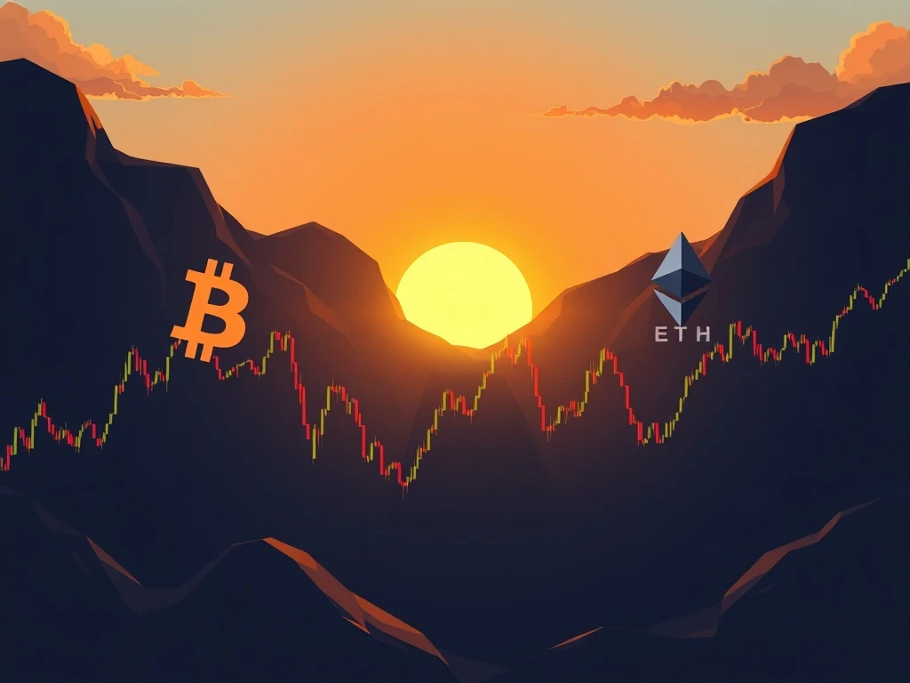 Bitcoin and Ethereum price charts under macro uncertainty during summer consolidation