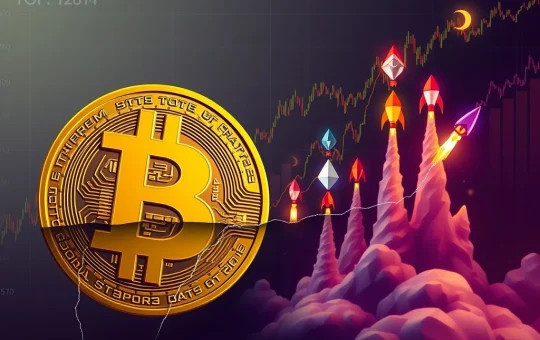 A visual depicting Bitcoin's static price action contrasted with surging altcoins, symbolizing the current crypto market shift.
