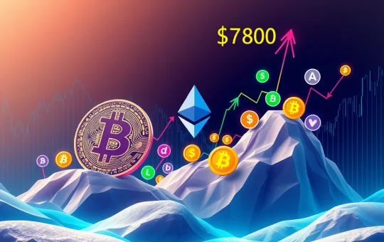 A visual representation of current crypto market dynamics, highlighting Bitcoin's stability, Ethereum's rising price, and an altcoin surge.